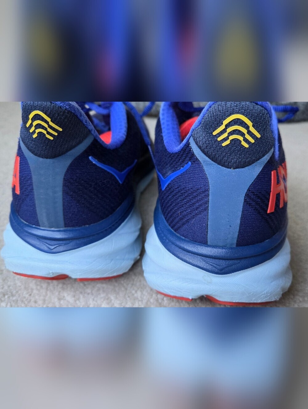 Hoka One One Clifton 9 Bellwether Blue Running Shoes Mens Sz 10 2E - Picture 4 of 14